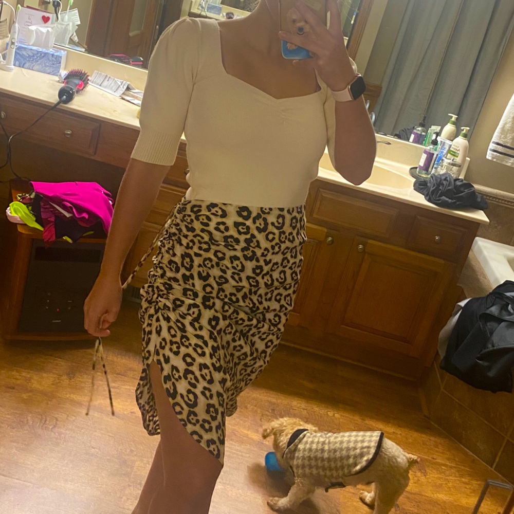 Cheetah ruffled skirt